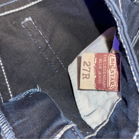 BIG STAR Casey K Slim Boot Low Rise Fit Sz 27R Dark Denim Blue Jeans - Picture 8 of 8